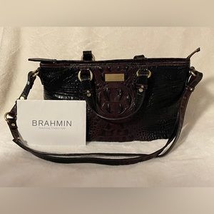 Brahmin Mini Asher Tote / Shoulder Bag in Cocoa Melbourne